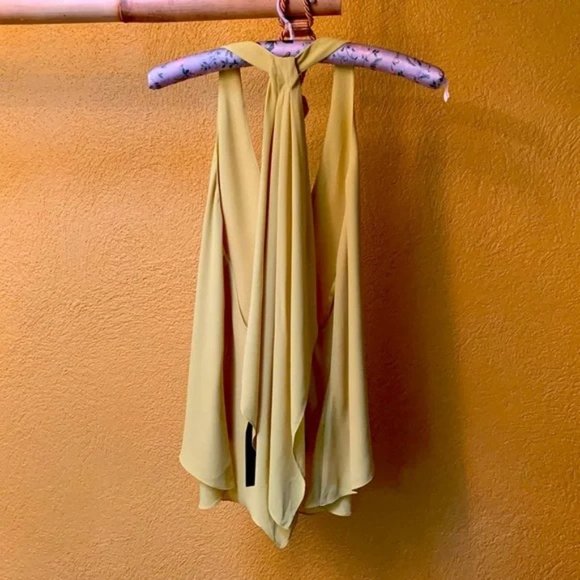 BCBG, “Jazzie” Draped Halter Top, Size XXS (fits a size larger), Dark Lime, NWT - Picture 2 of 5